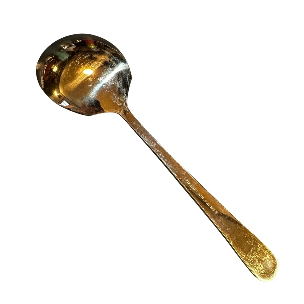 Adcraft Windsor Stainless Steel Serving Spoon Long Round Bowl Silver‎ Utensil